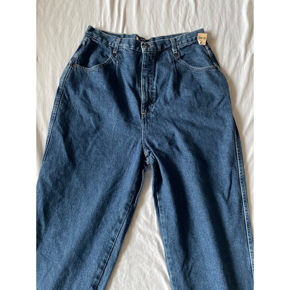 High-Waisted Mom 90s Blue Denim Size 18 Tall Jeans Straight Leg Womens - Picture 2 of 9